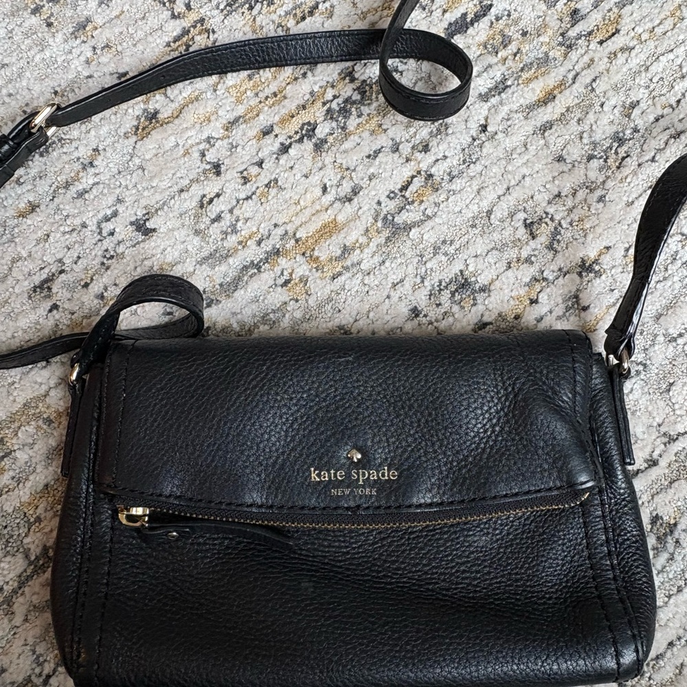 Kate Spade Black Pebbled Leather Crossbody Bag